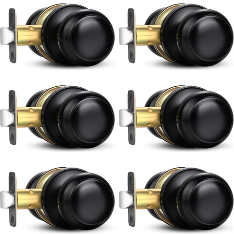Sopoby black door knob front view highlights modern design and durable finish