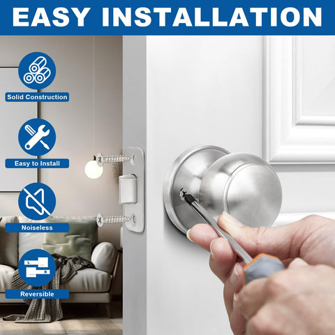 Sopoby door knob with adjustable latch fits 2 3/8 or 2 3/4 backsets