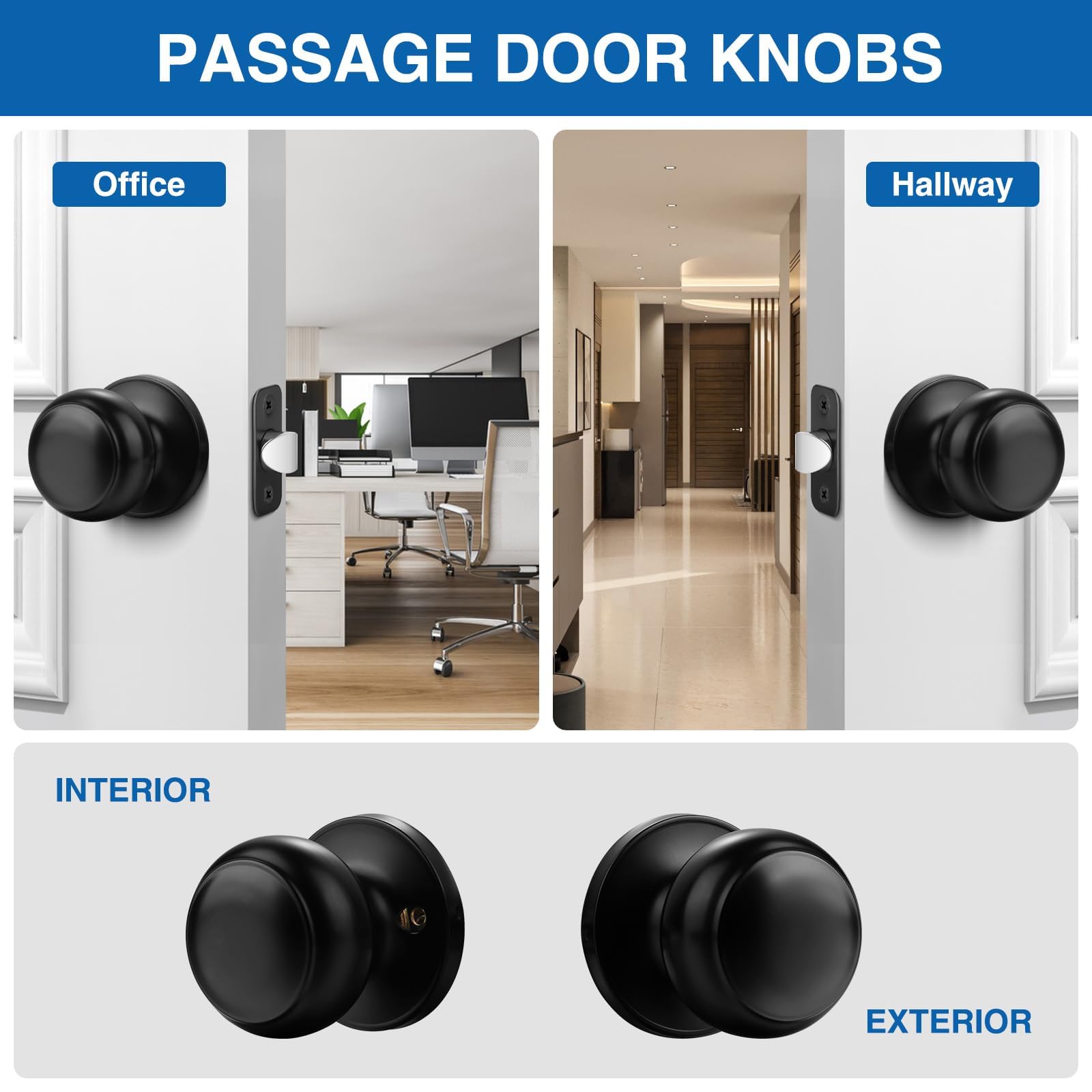 Sopoby easy-install door knob supports left- or right-handed doors for quick setup.