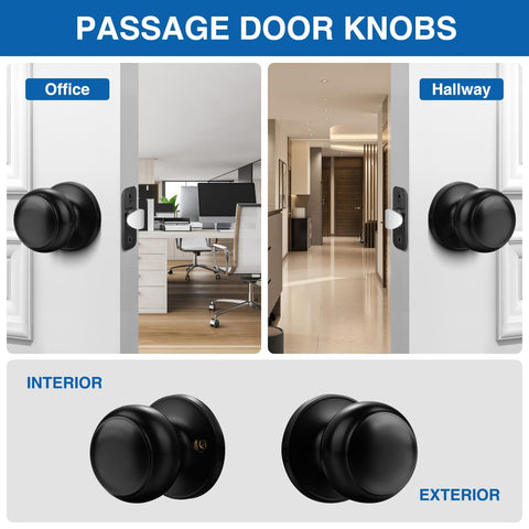 Sopoby easy-install door knob supports left- or right-handed doors for quick setup.