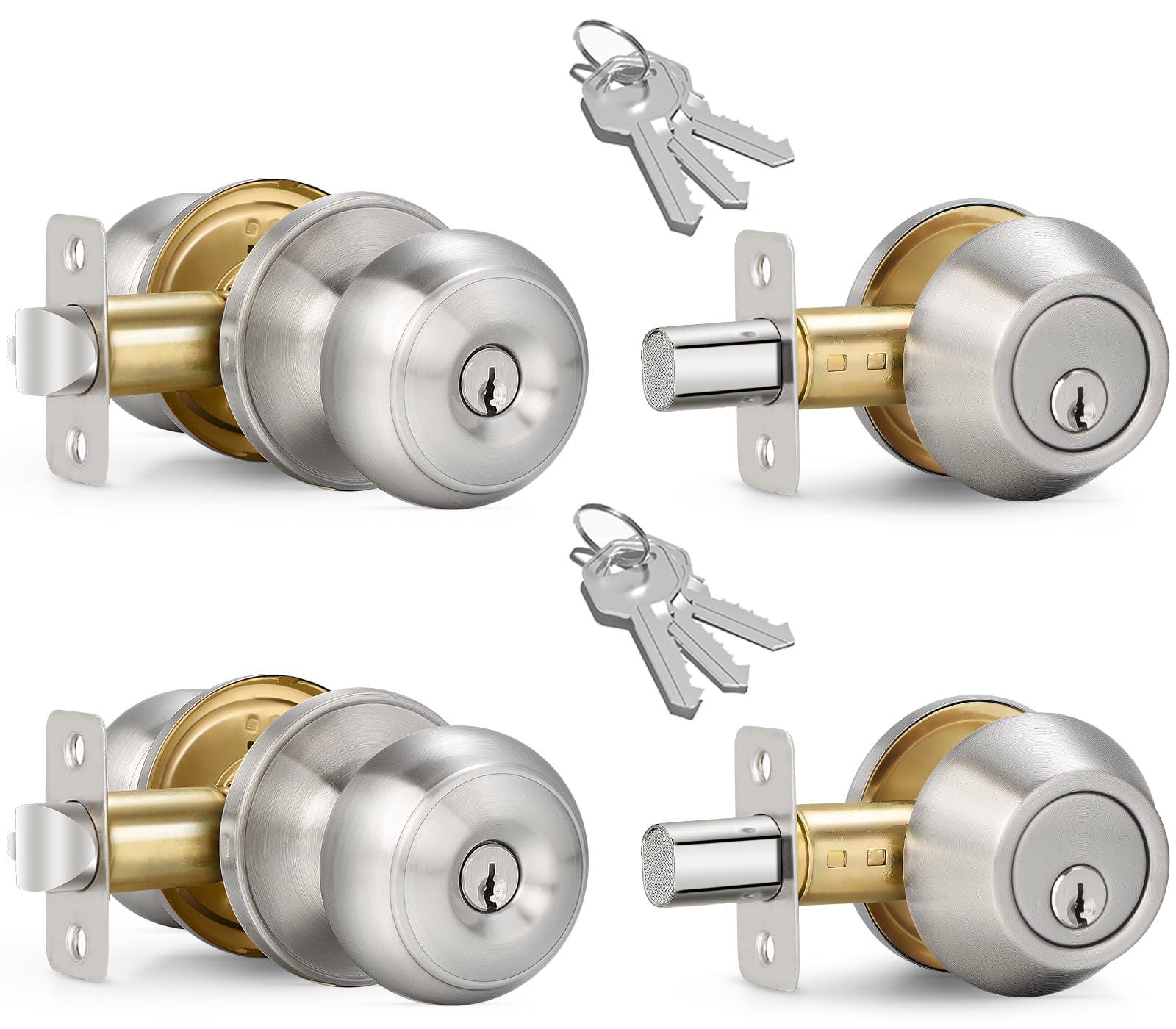 Sopoby entry deadbolt combo front view shows secure, stylish entrance hardware.