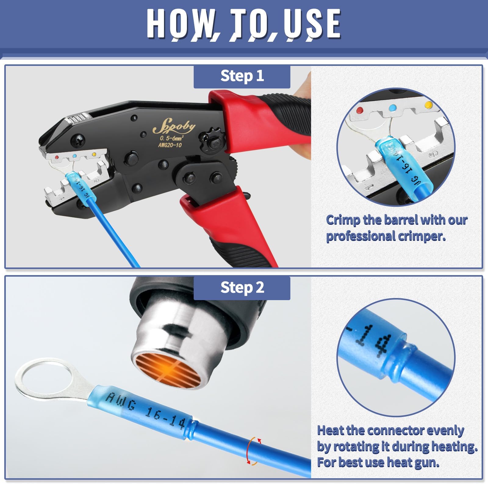 Sopoby ergonomic non-slip handles ready for extended use.