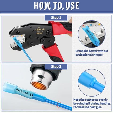Sopoby ergonomic nylon handles provide comfortable, quick crimps.