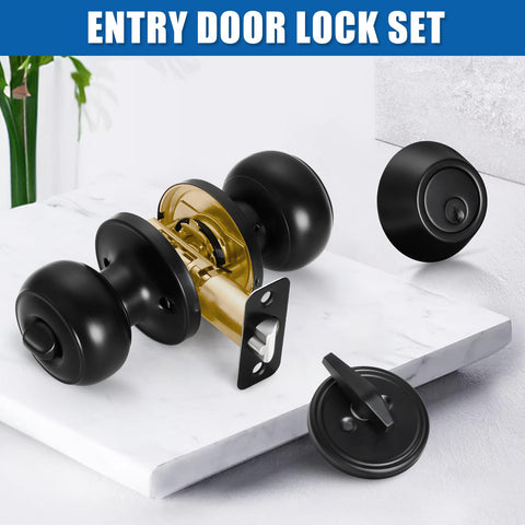 Sopoby keyed-alike matte black hardware close-up showing convenient single-key access.