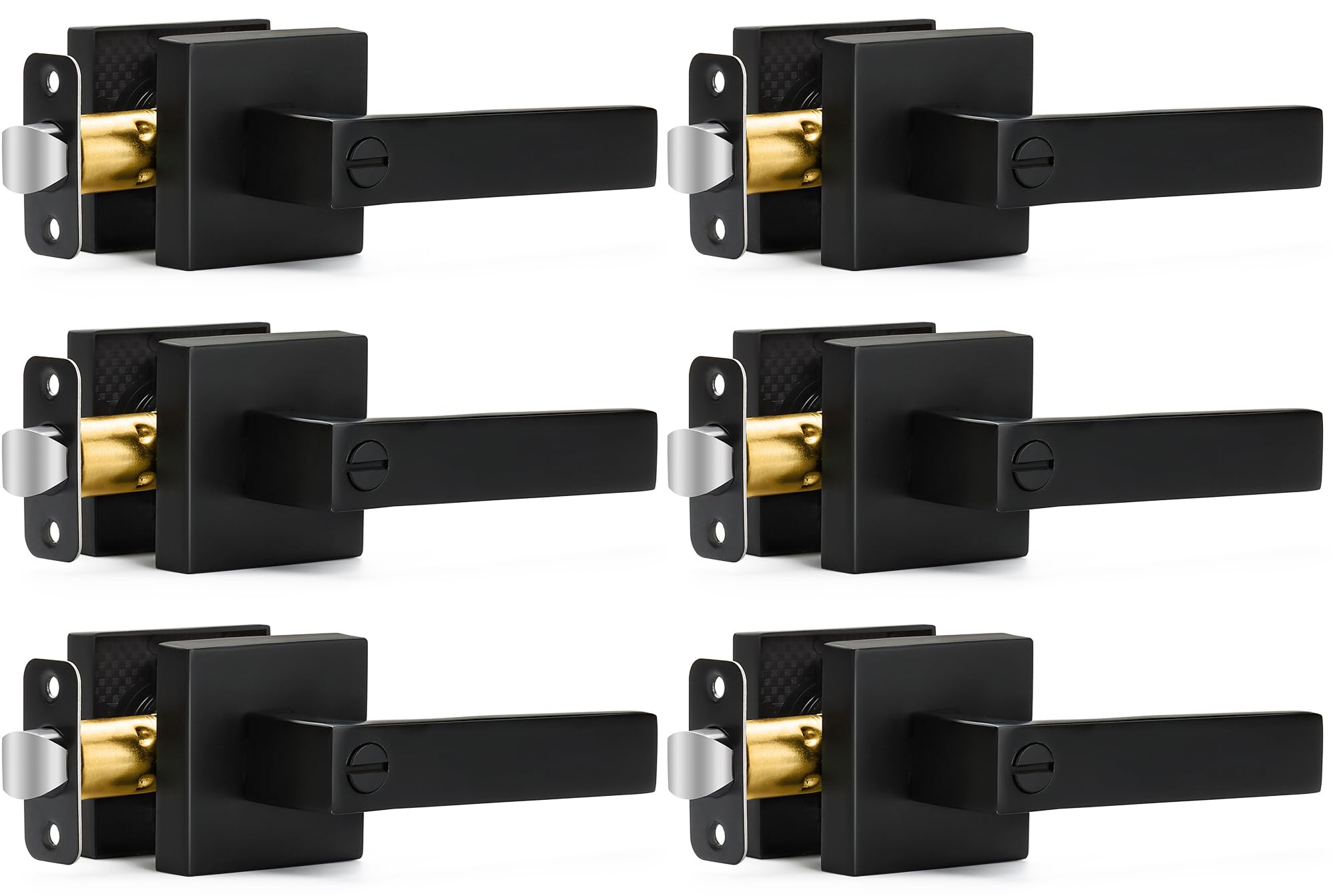 Sopoby matte black door levers pack overview showing modern design.