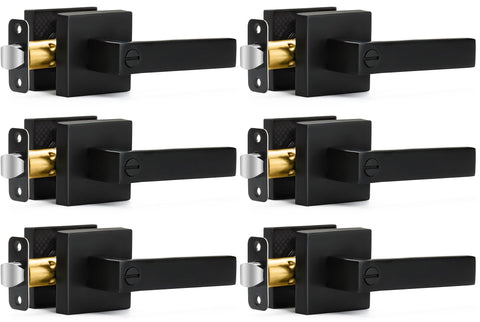 Sopoby matte black door levers pack overview showing modern design.