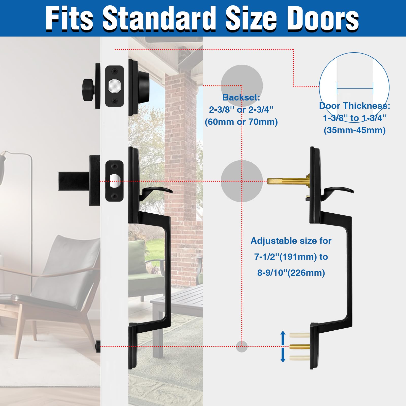 Sopoby matte black exterior door lever complements modern homes with durable hardware