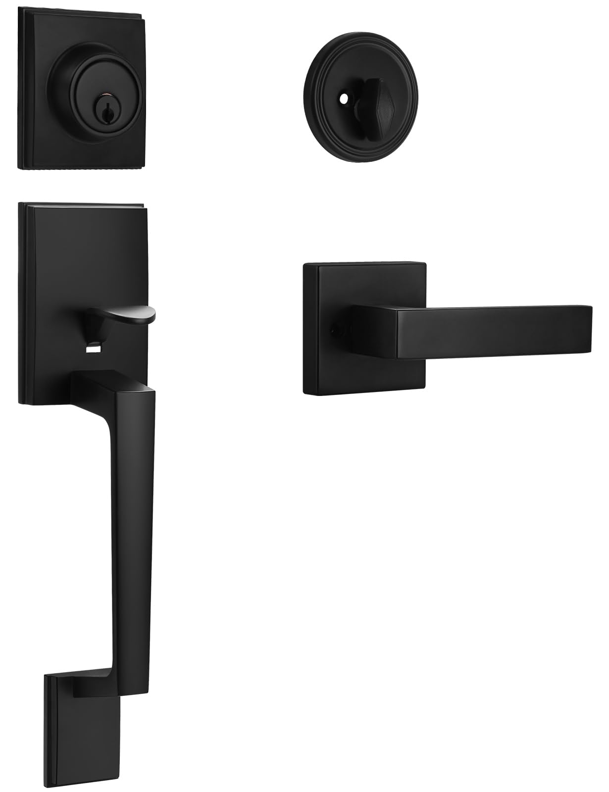 Sopoby matte black front door handle adds curb appeal with a sleek, modern look