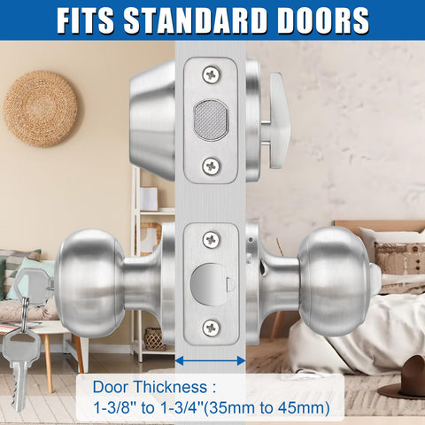Sopoby hardware fits doors from 1-3/8 to 1-3/4 inches.