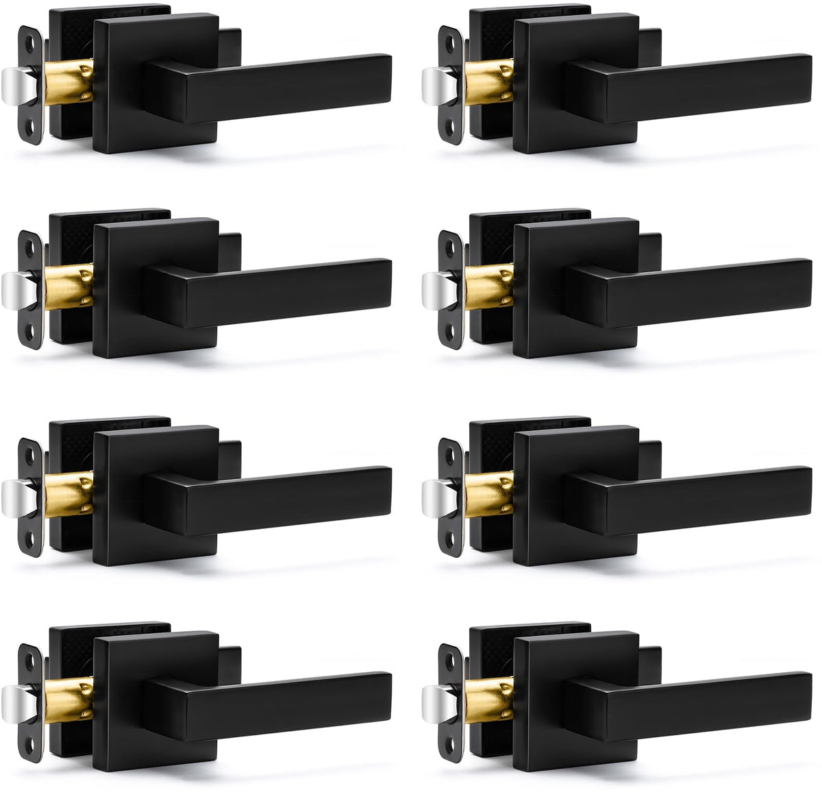 Sopoby passage door handle in square matte black for modern interiors