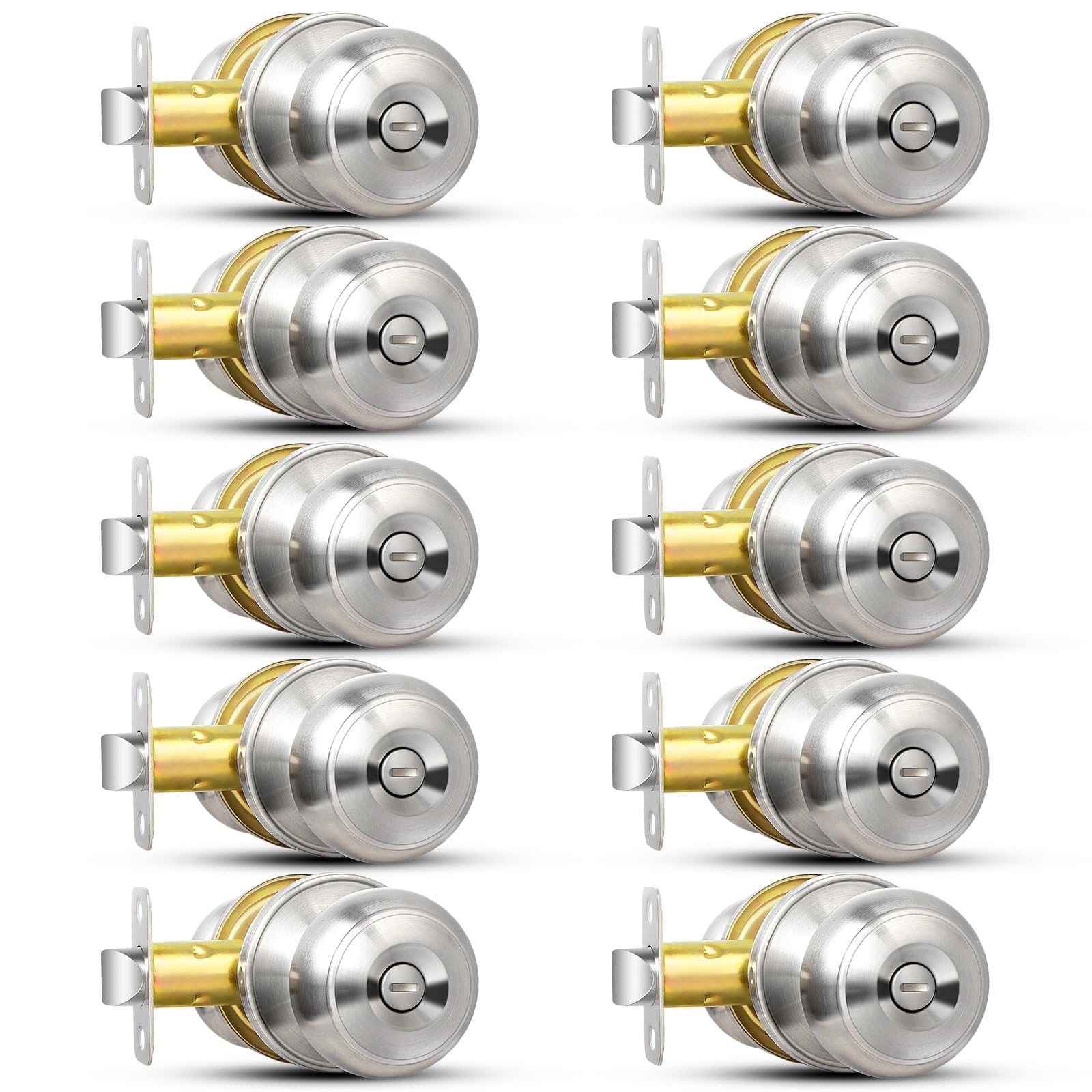 Sopoby privacy door knob in brushed nickel for bedrooms and bathrooms privacy control