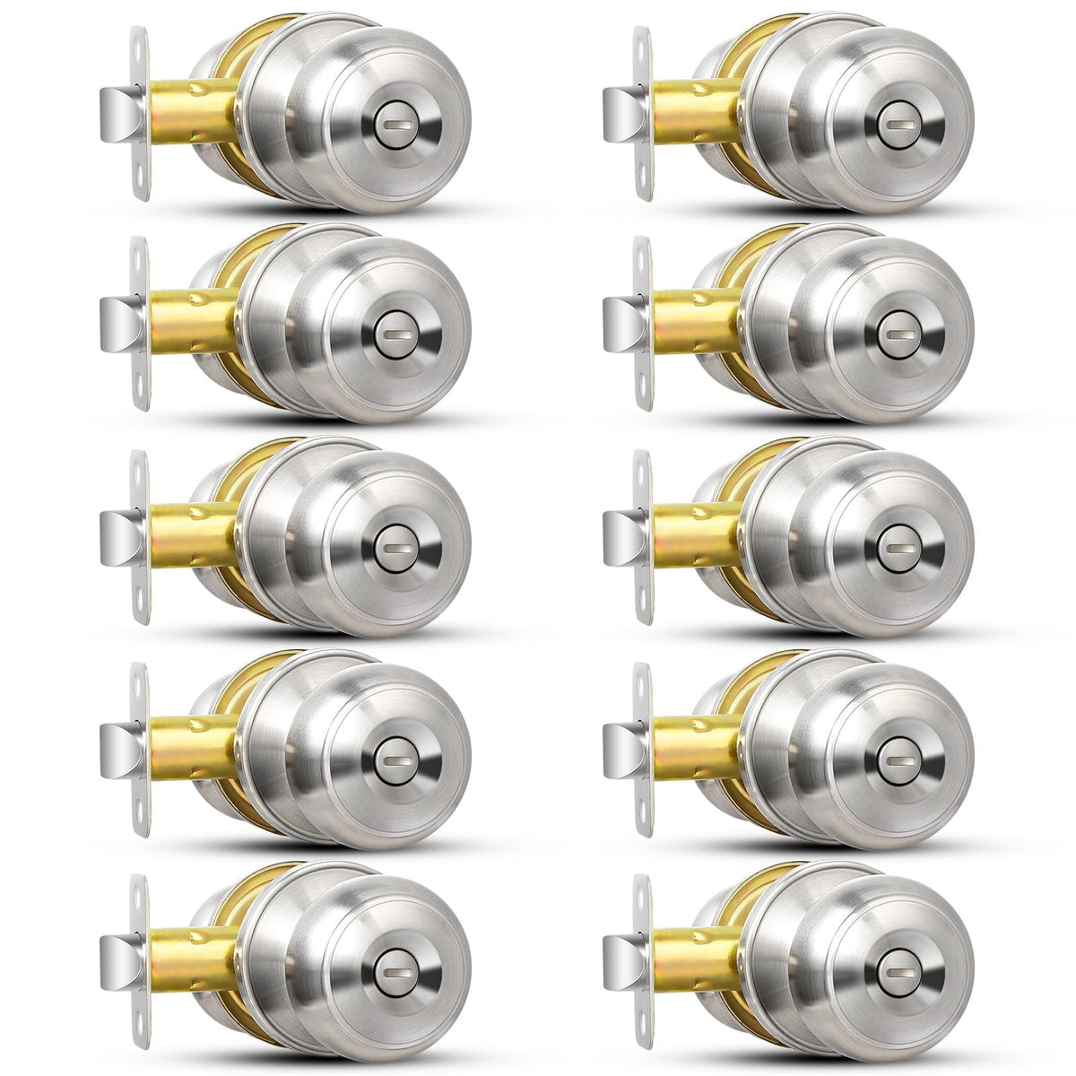 Sopoby privacy door knob in brushed nickel for bedrooms and bathrooms privacy control