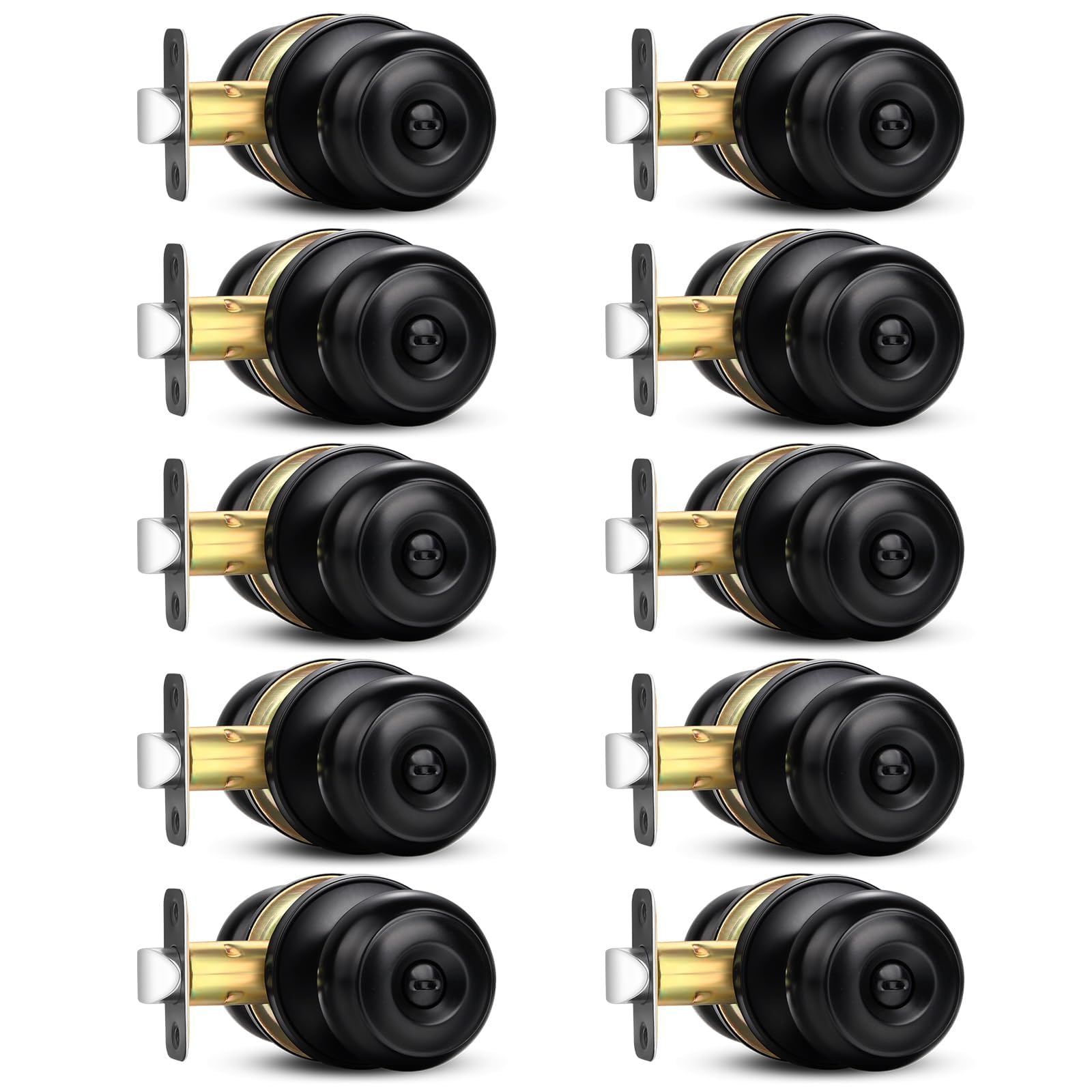 Sopoby privacy door knob matte black front view for interior privacy