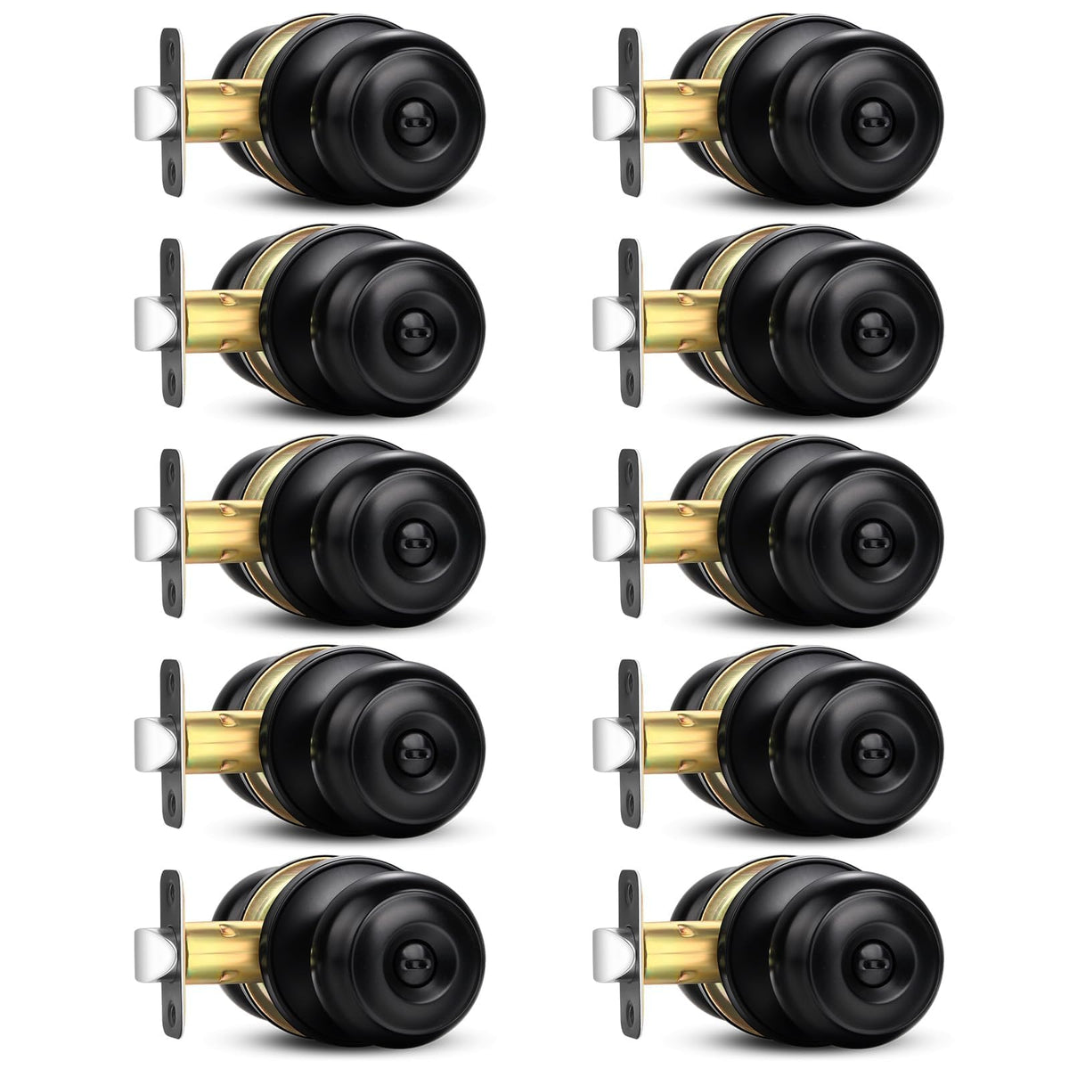 Sopoby privacy door knob matte black front view for interior privacy