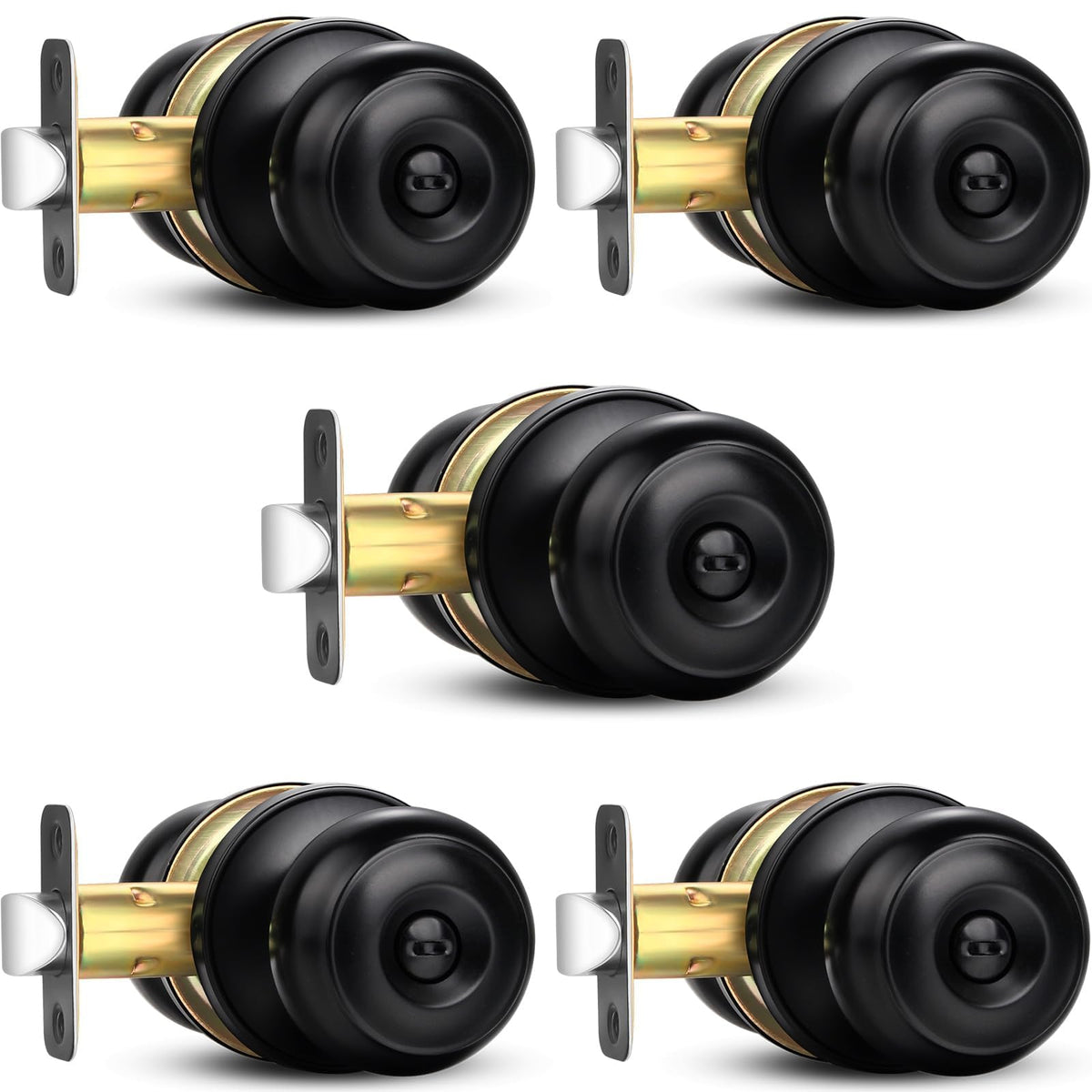 Sopoby privacy door knob pack matte black for interior doors and easy installation.