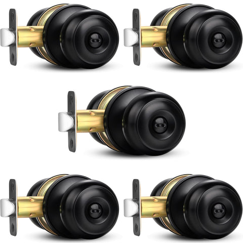 Sopoby privacy door knob pack matte black for interior doors and easy installation.