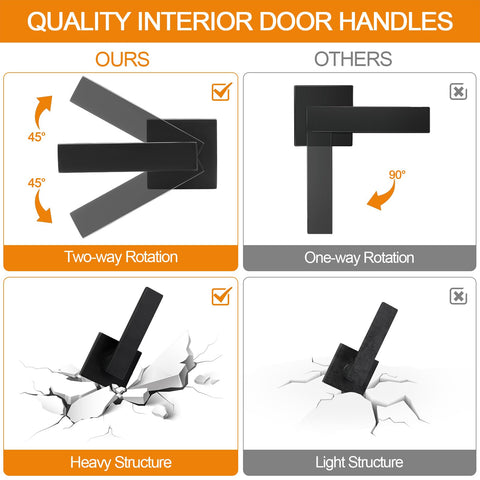 Sopoby reversible door handle works on left or right swinging doors.