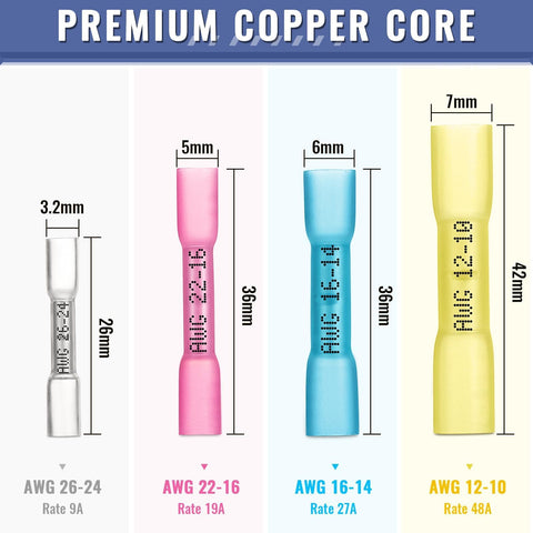 Sopoby tin copper core ensures strong crimps and minimal voltage drop.