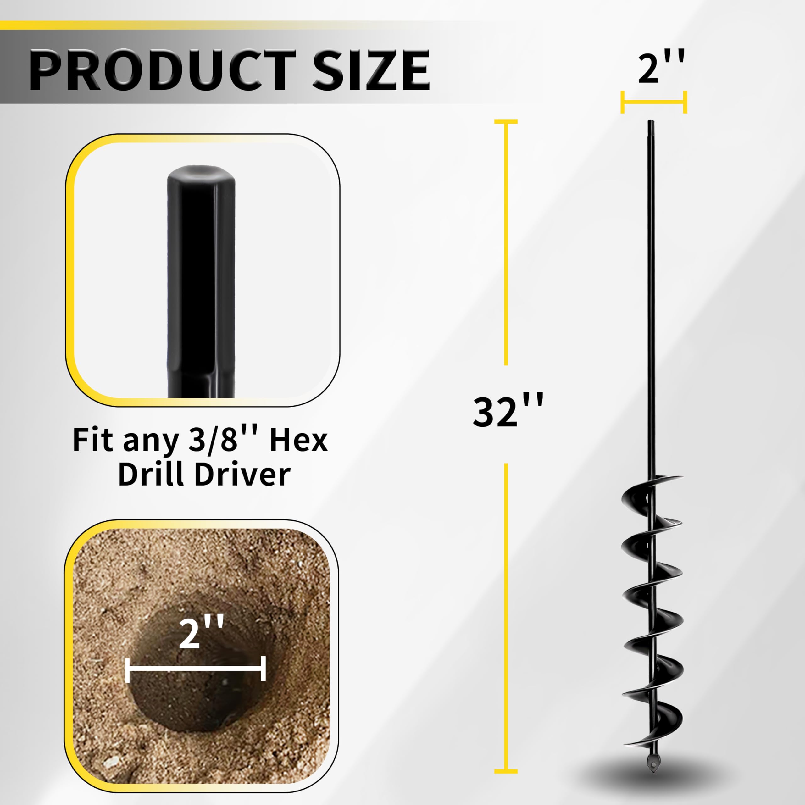 SORANGEUN heavy-duty auger for efficient post holes and soil prep