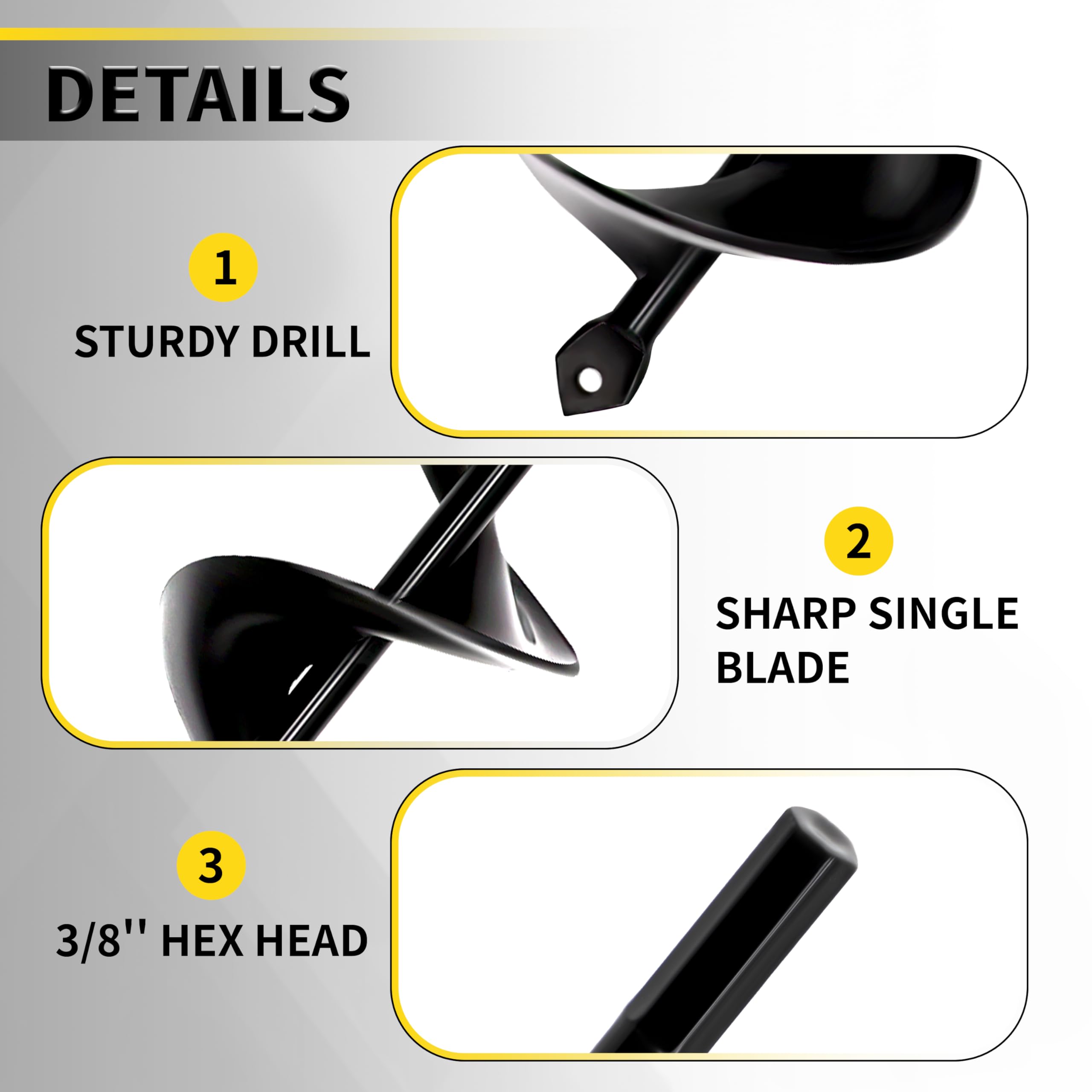 SORANGEUN 3/8-inch hex drive fits cordless drills for quick use