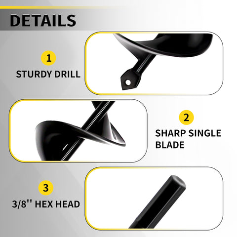 SORANGEUN 3/8-inch hex drive fits cordless drills for quick use