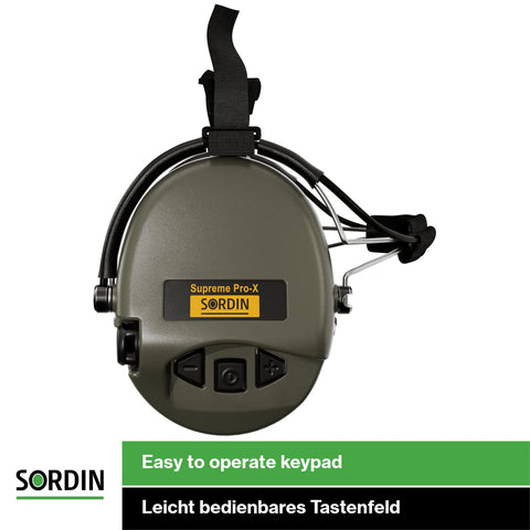 Sordin Pro-X waterproof electronics depicted in rugged outdoor use.