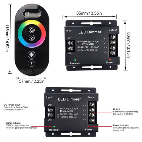 Sorfia DC 12-24V dimmer unit supports high load up to 18A.