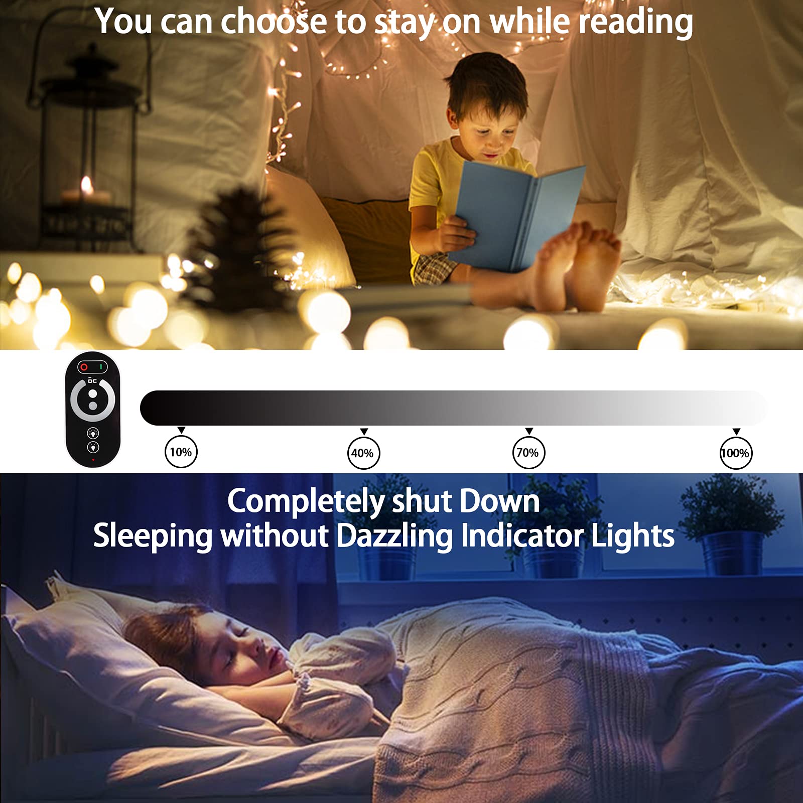Sorfia dimmer power input supports DC 12-24V for clean LED strip integration.