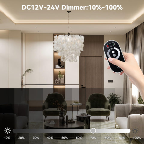 Sorfia remote control demonstrates wireless dimming for convenient brightness adjustment.