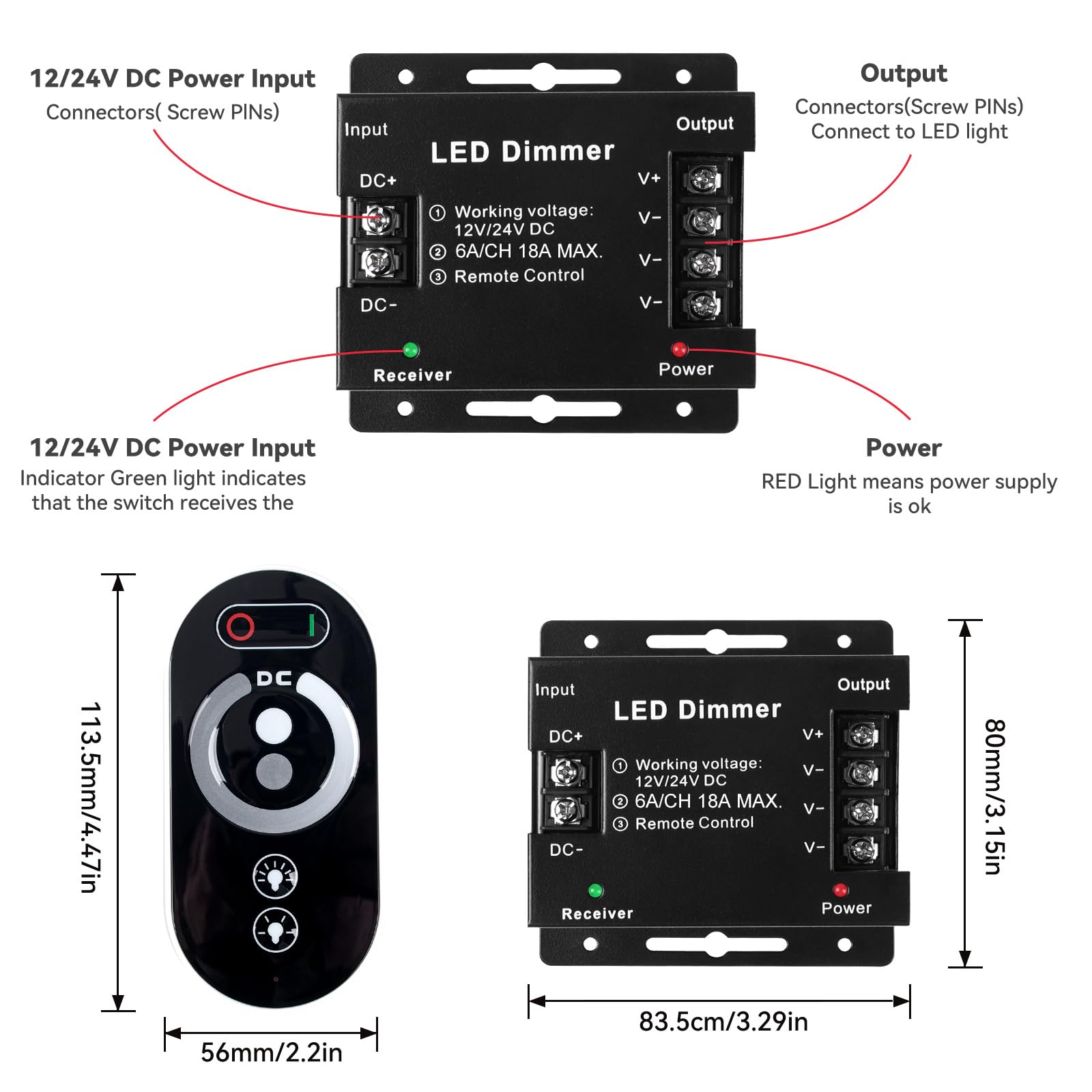 Sorfia RF remote range up to 65 feet enables flexible control across a room.