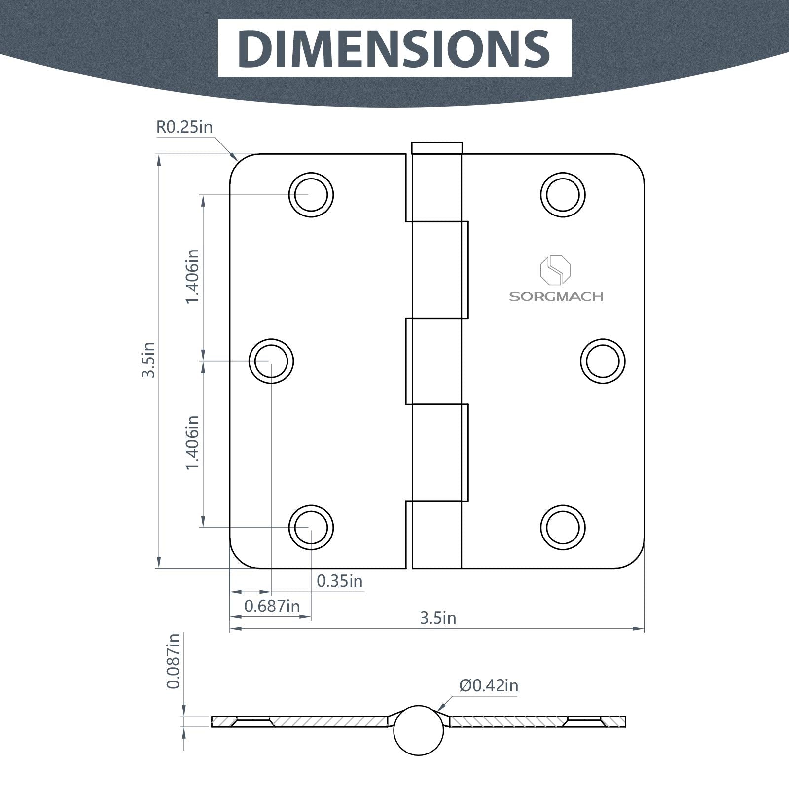 SORGMACH 18 pack hinges with screws for quick installation