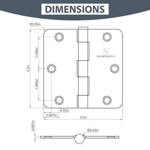 SORGMACH 18 pack hinges with screws for quick installation