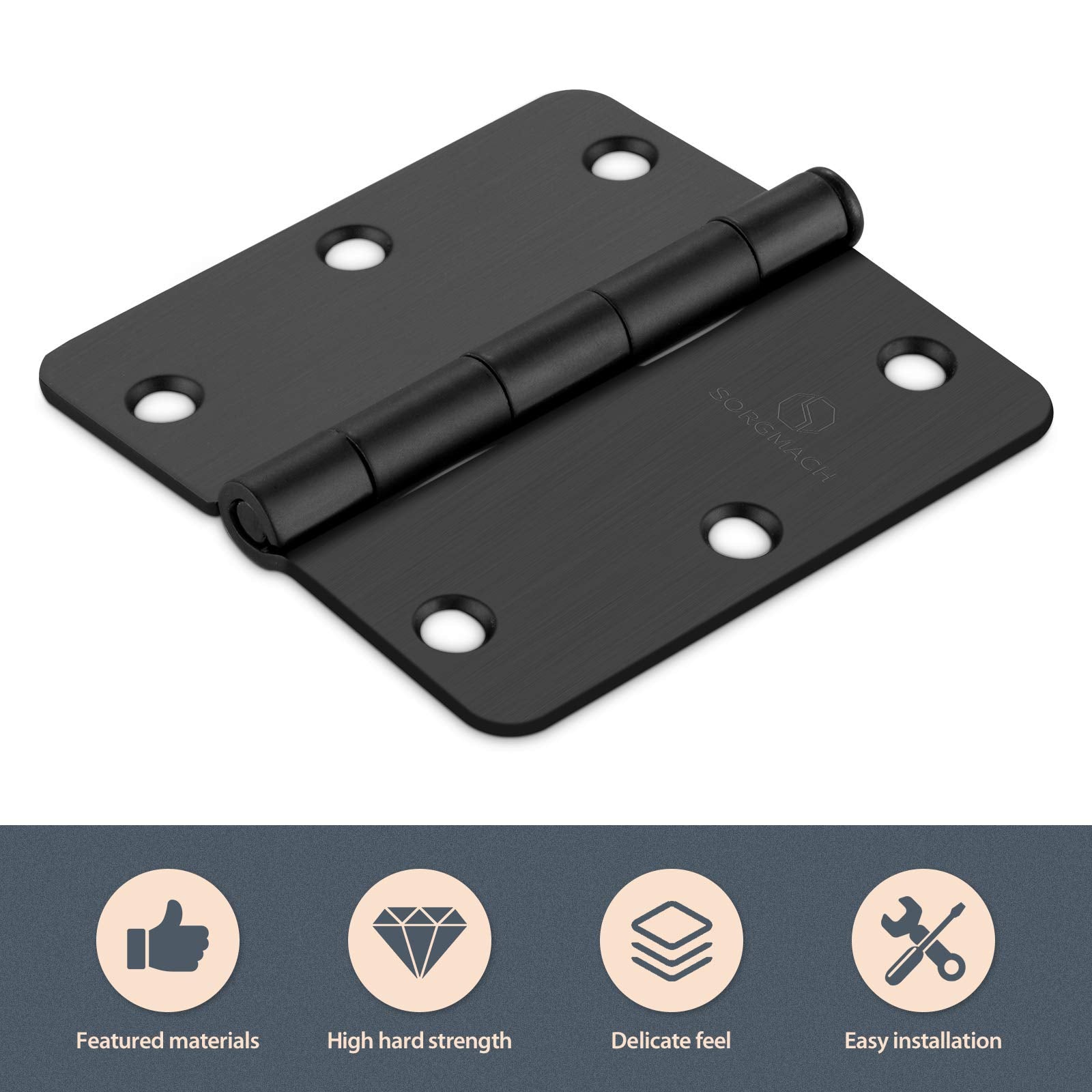 SORGMACH door hinge opened to show 305 degree range for versatile motion