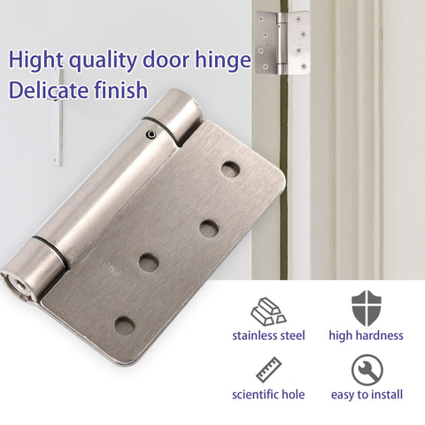 SORGMACH satin nickel hinge with screws installed for quick interior mounting