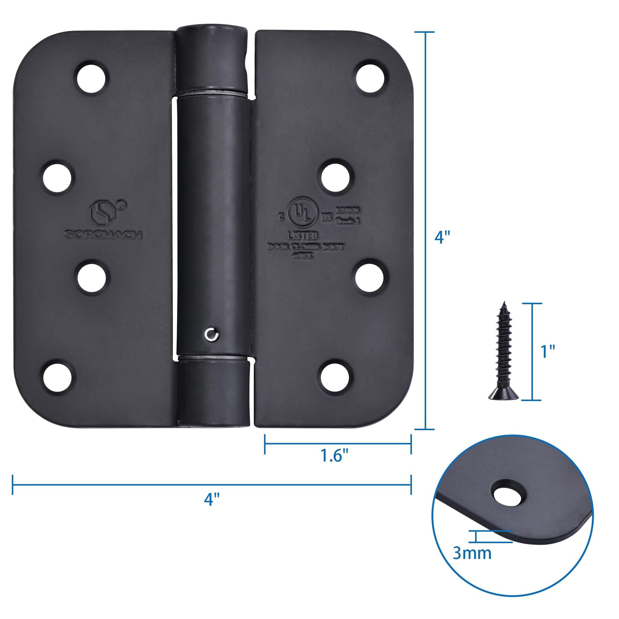 SORGMACH screw-hole-pattern detail supports quick, secure installation and alignment.