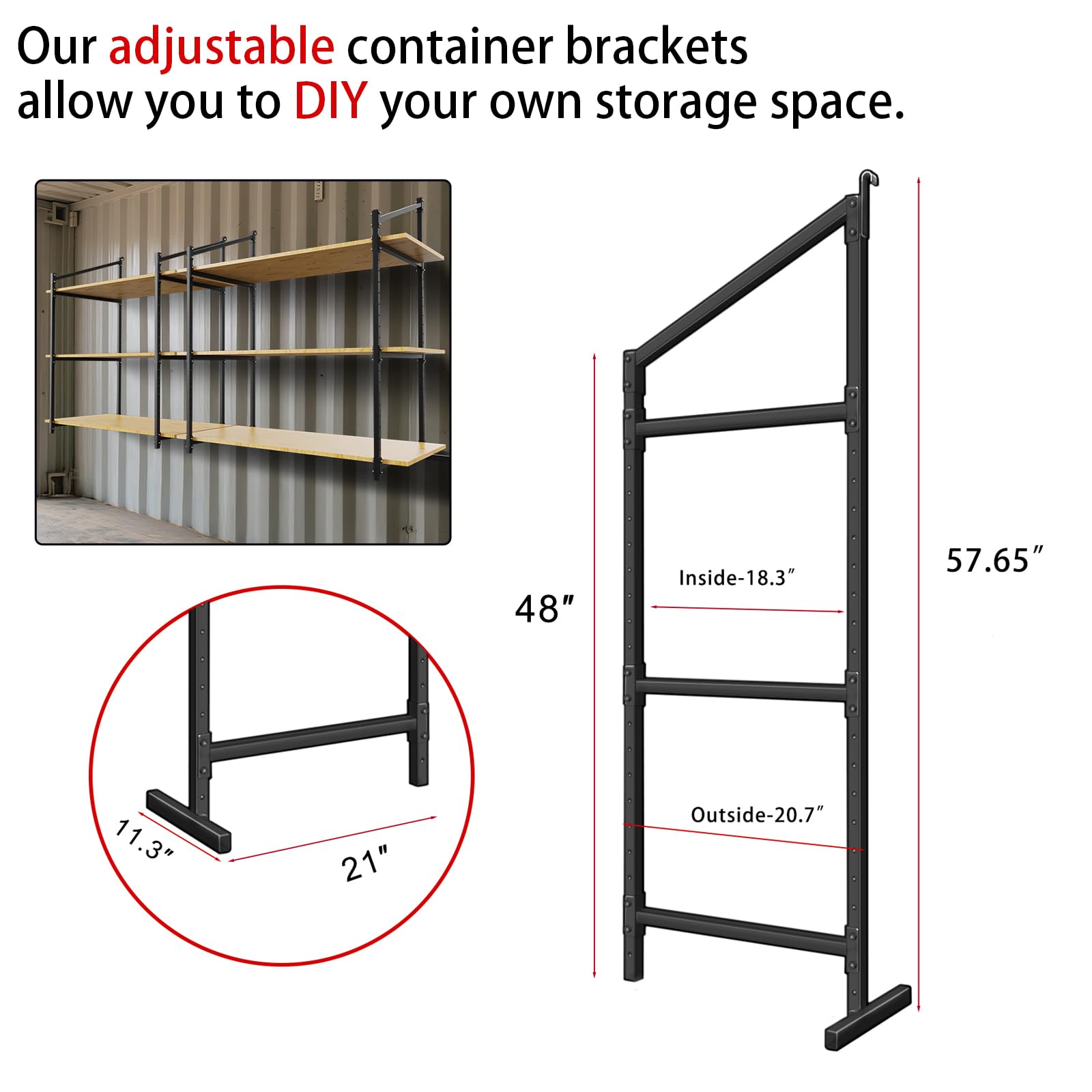SORQINOTER 600 lbs per-bracket load capacity demonstrated in a busy warehouse