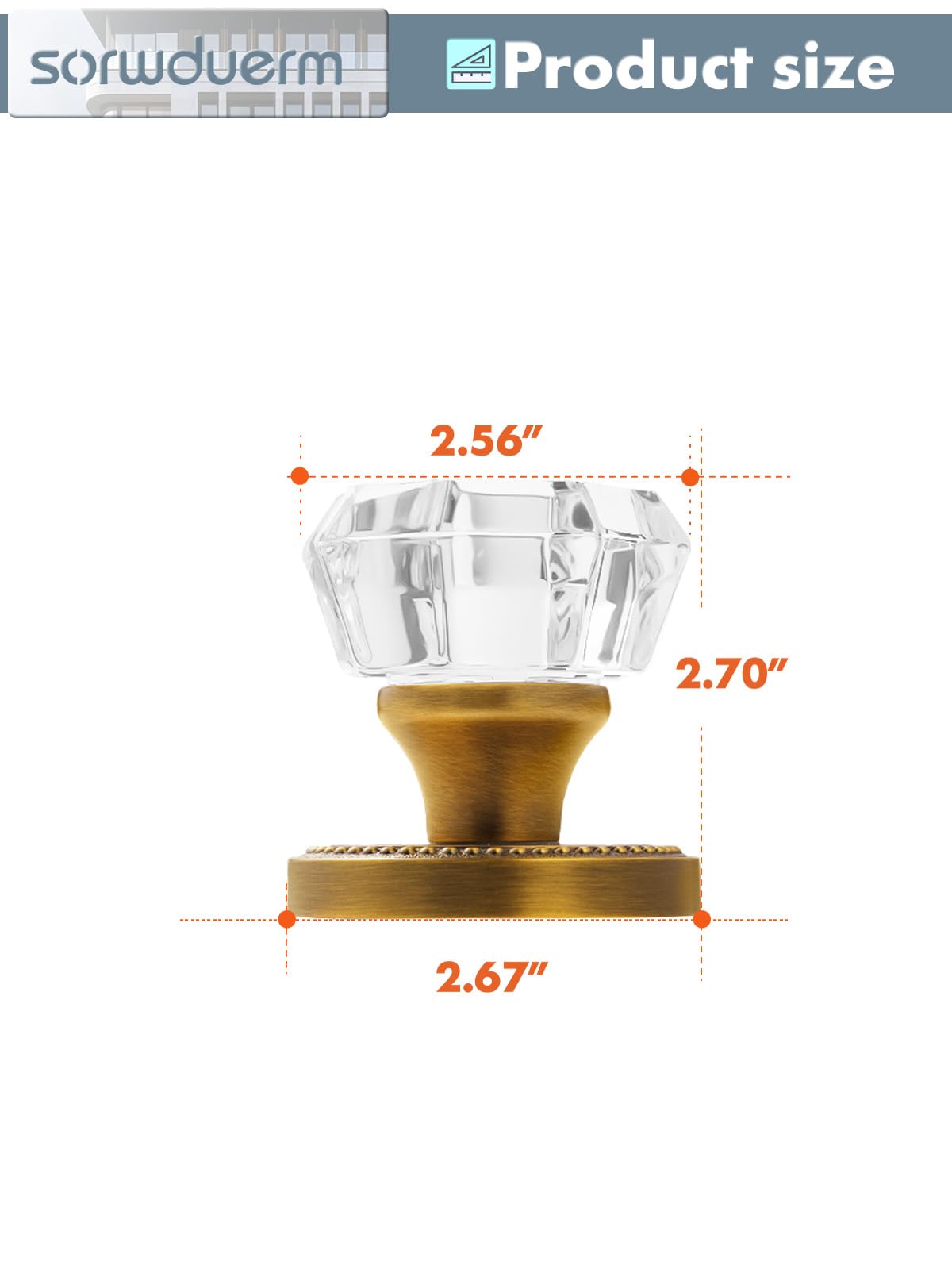 SORWDUERM antique brass door knobs include simple tools for easy setup.