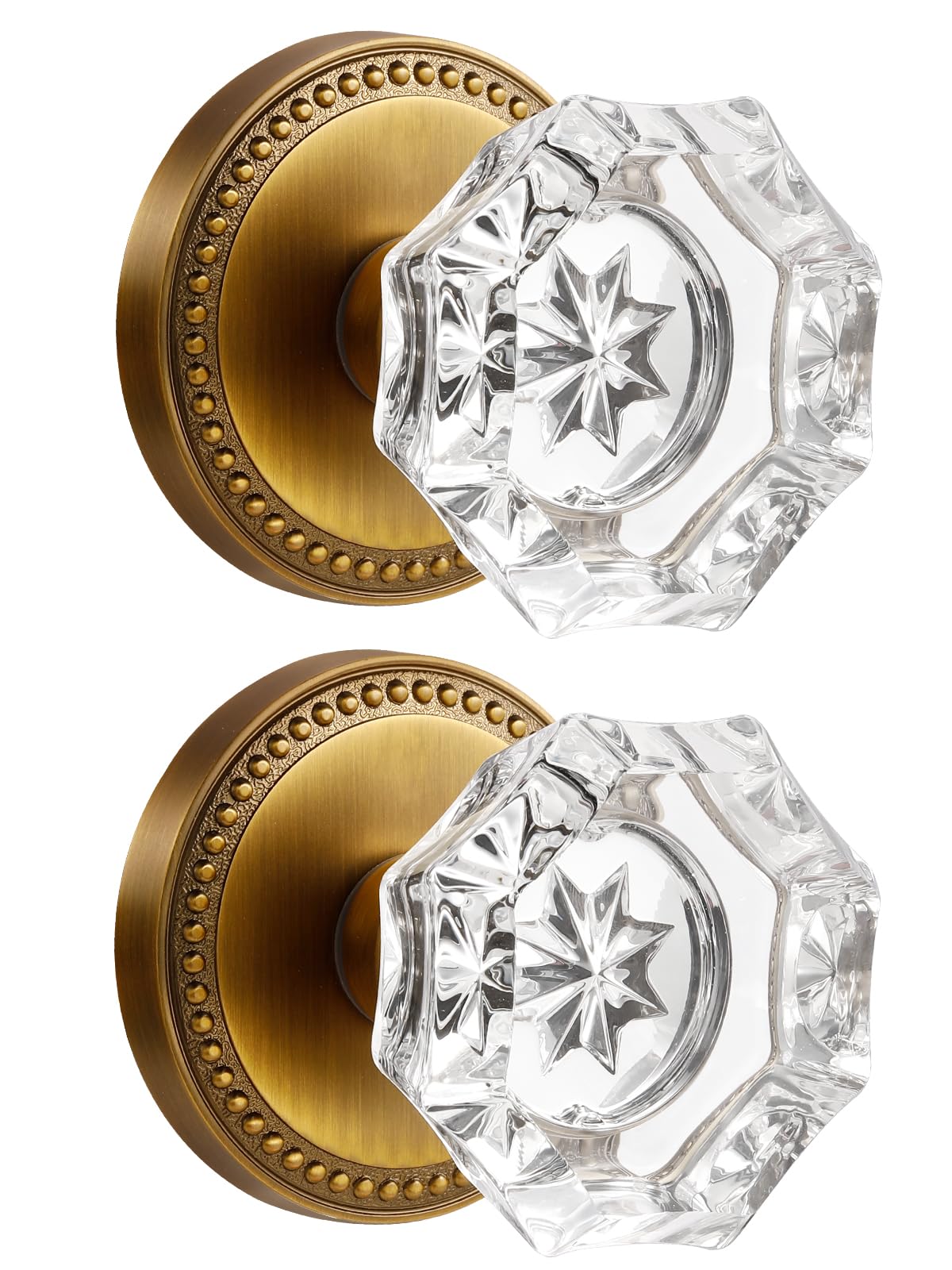 SORWDUERM antique brass door knobs pair adds a luxurious decorative touch.