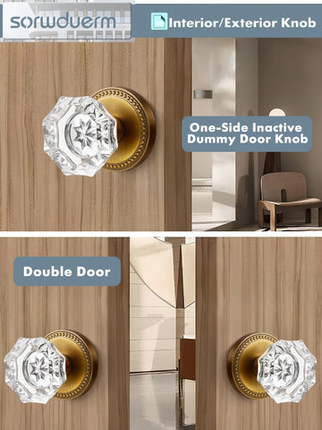 SORWDUERM antique brass door knobs zinc alloy build ensures durable, glossy finish.