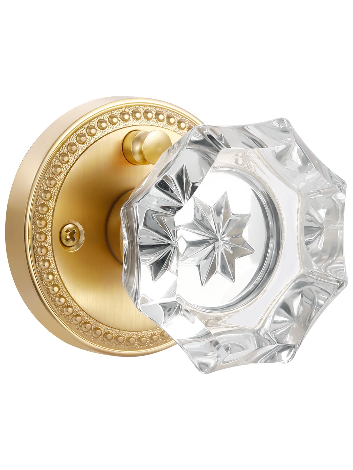 Sorwduerm gold door knob close-up highlights premium finish and shine.