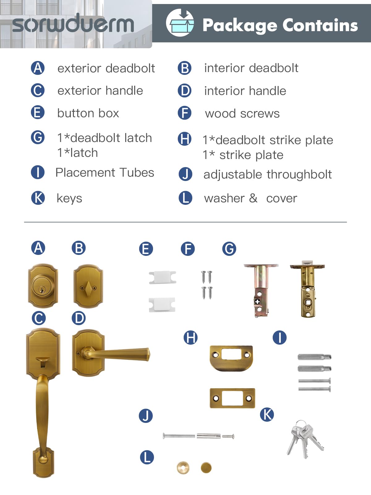 SORWDUERM installation hardware included for quick setup