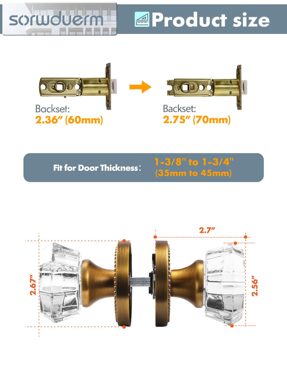 SORWDUERM antique-brass finish pairs with traditional and modern decors.
