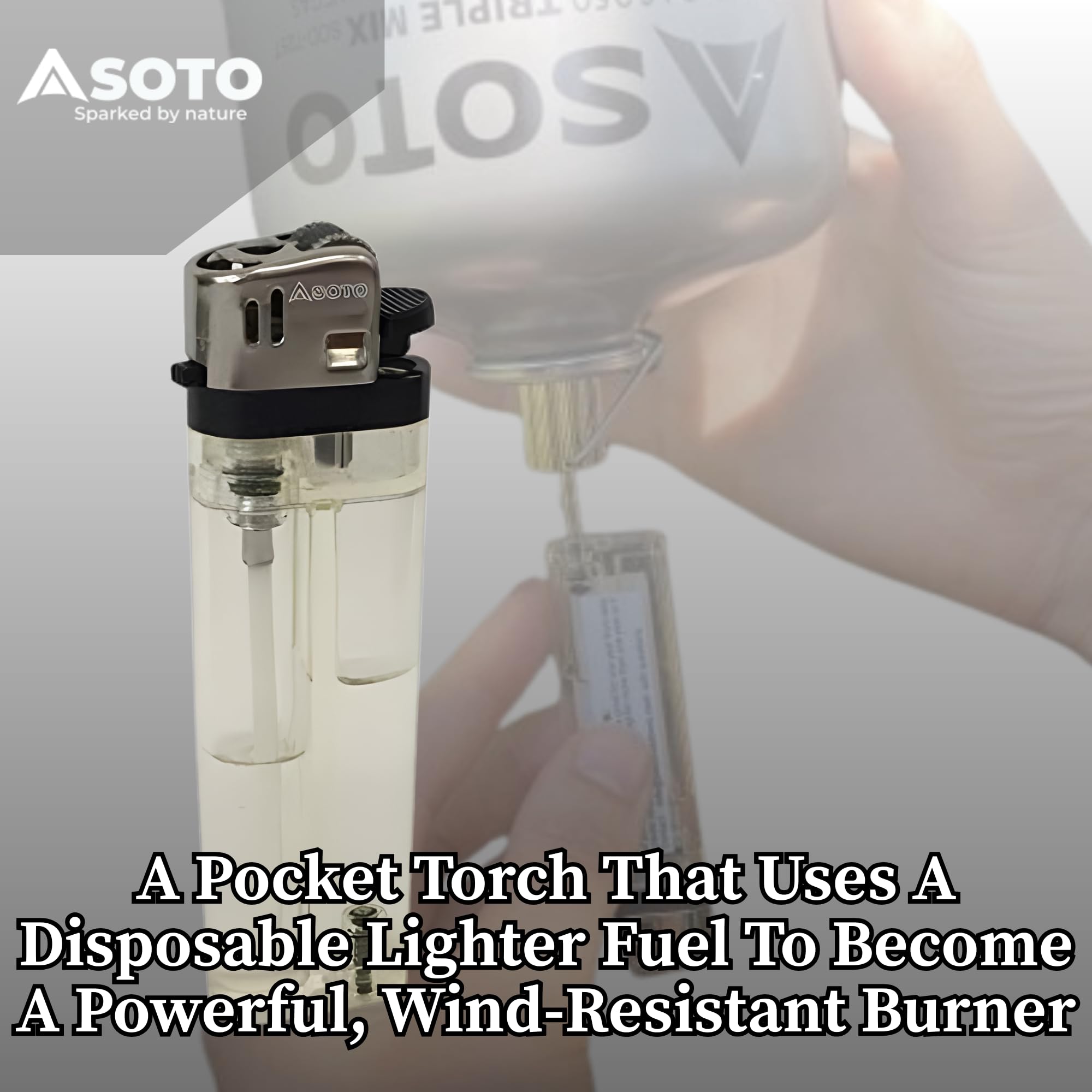 SOTO adjustable flame control enables precise lighting tasks outdoors