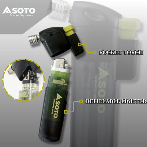SOTO child-resistant safety feature on the torch for secure handling