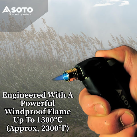 SOTO torch emits a powerful flame up to 1300°C for ignition