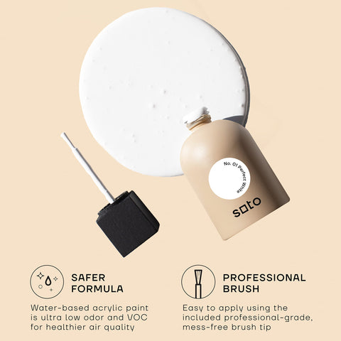Soto paint bottle for indoor and outdoor use enables year-round touch-ups on various surfaces.