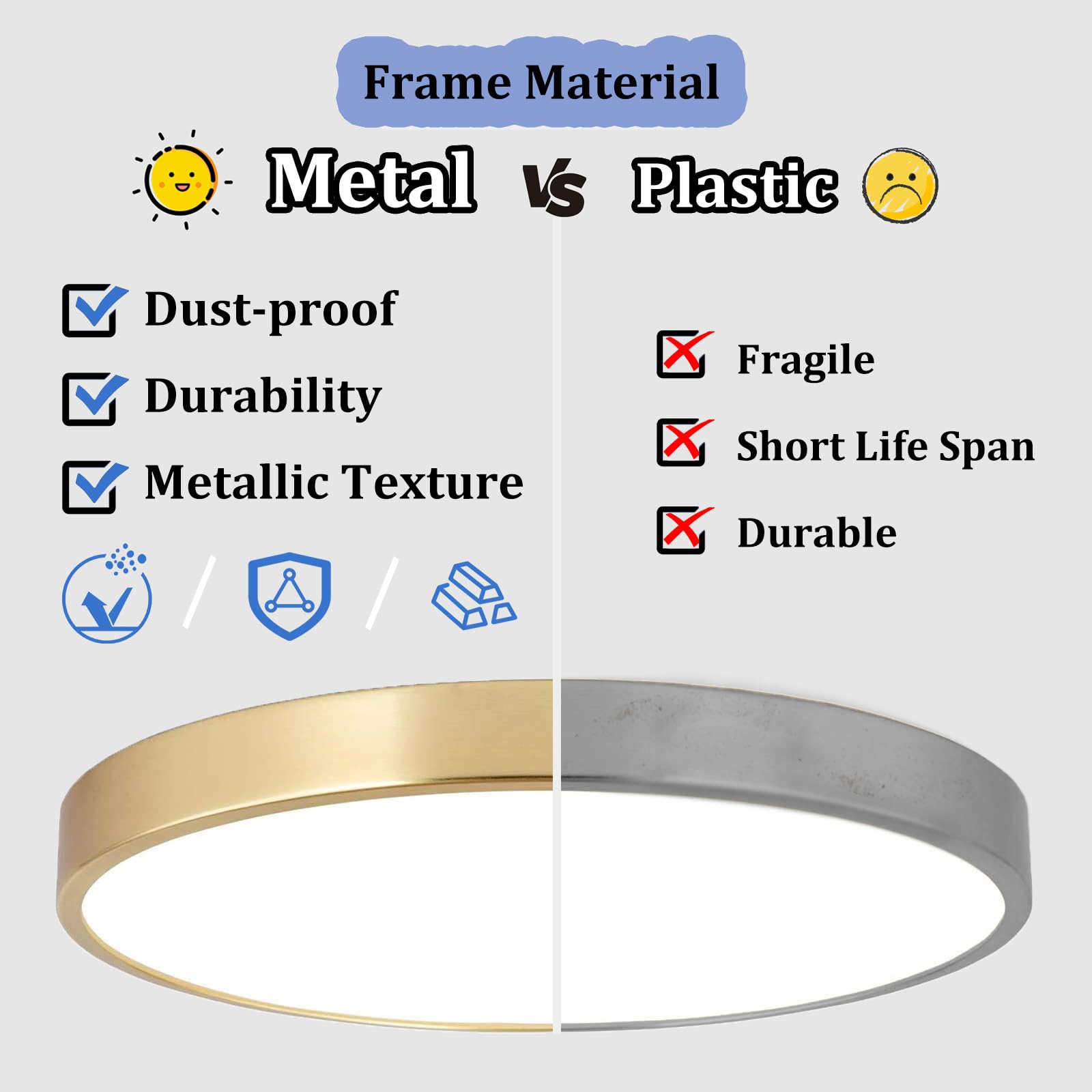 SOTTAE 2-pack brushed gold flush-mount lights for cohesive room lighting
