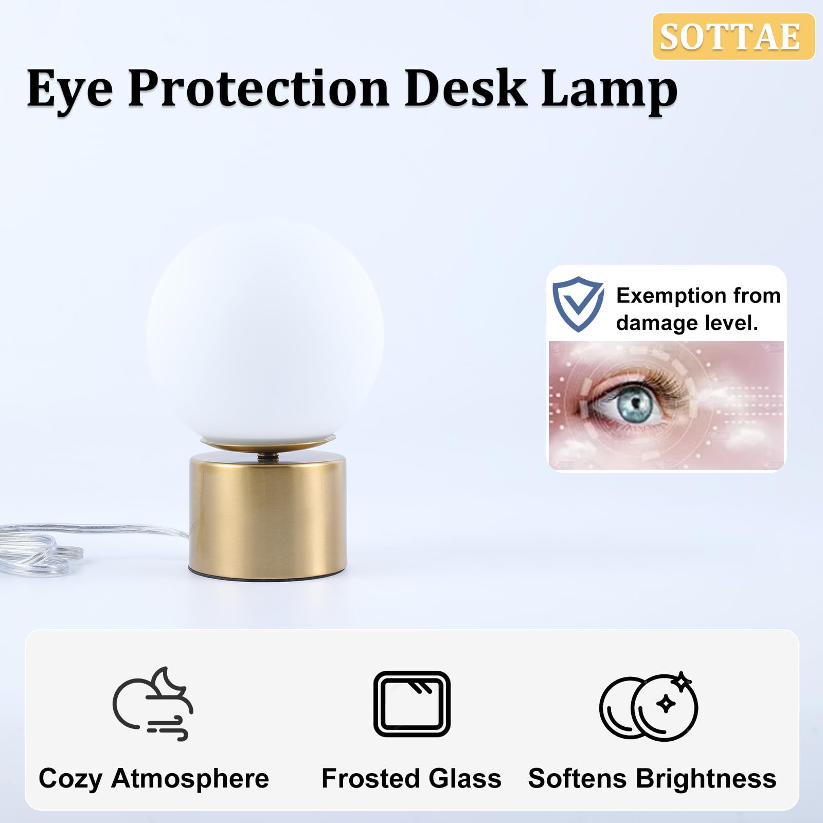 SOTTAE compact 5.9-inch diameter fits small spaces on desks and nightstands.