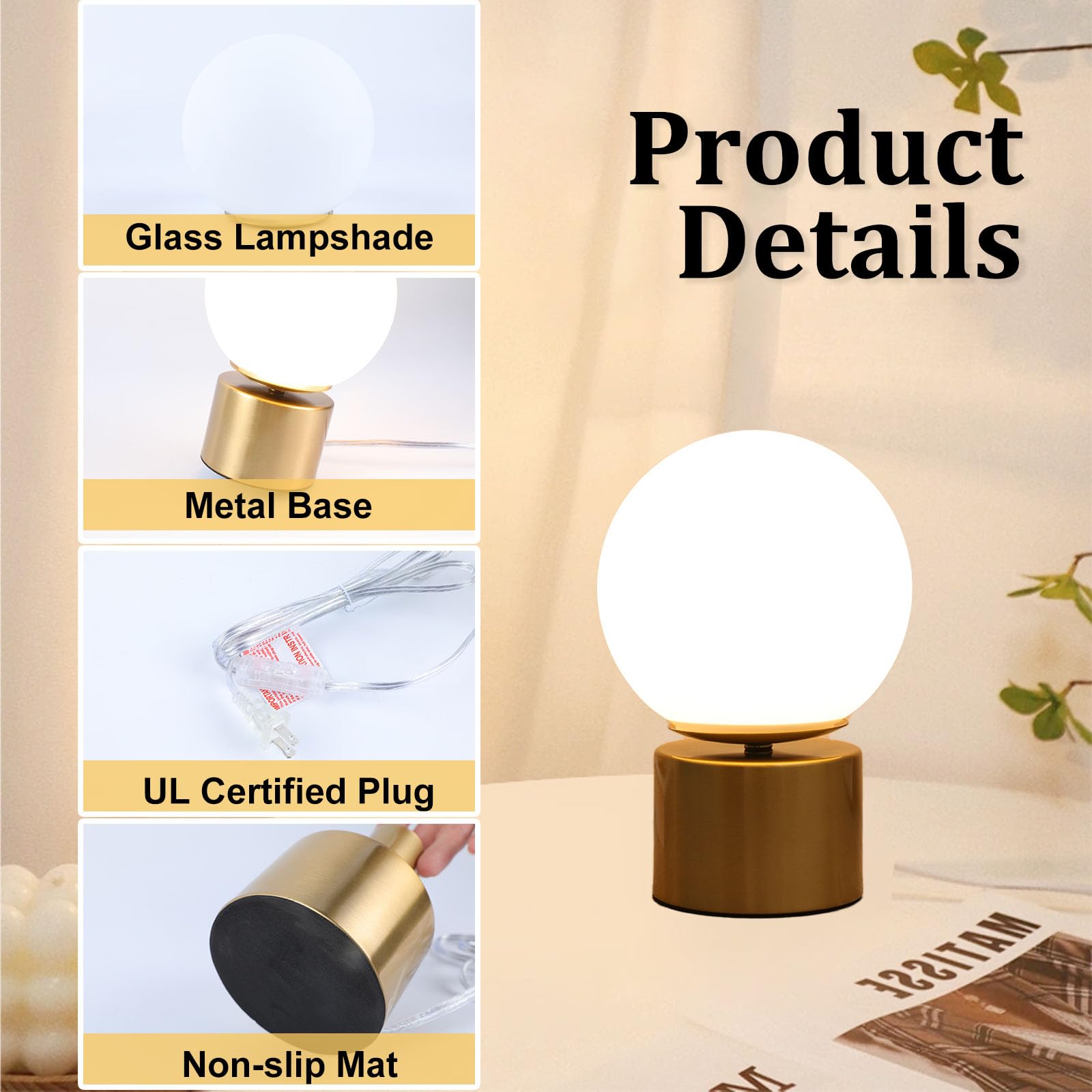 SOTTAE ETL-certified lamp compatible with LED, CFL, or incandescent bulbs.