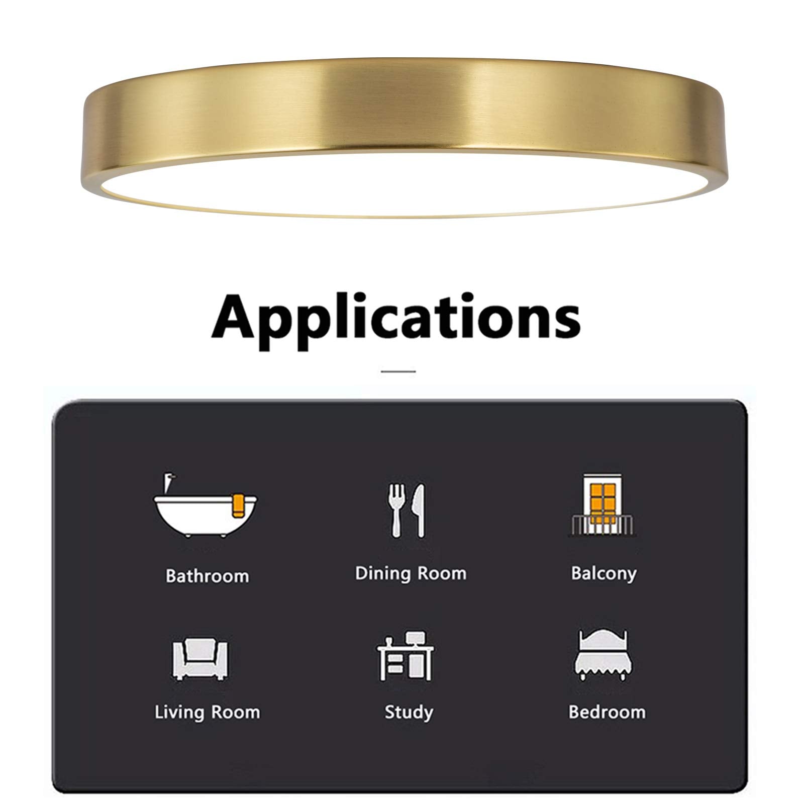 SOTTAE two-pack brushed gold LED ceiling light for coordinated spaces